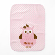 Bibelí de búho de niña rosa bonito (personalizado)