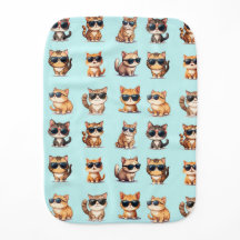 Diseño De Gatos Cuidados Y Adorables En Azul Claro