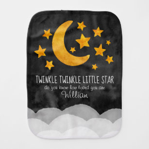 Paño Para Bebés Estrellas y Luna de Estrella de Twinkle personaliz