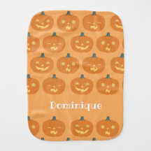 Halloween personalizado Jack O Lantern Burp Cloth