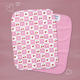 Paño Para Bebés Lindo Gingham Cherry & Blossom Burp Cloe