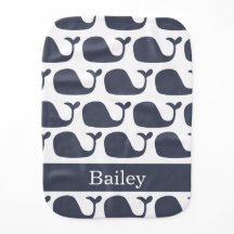 Nautical Baby Whale Burp Cloth