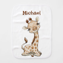 Nombre personalizado Giraffe Burp Cloth