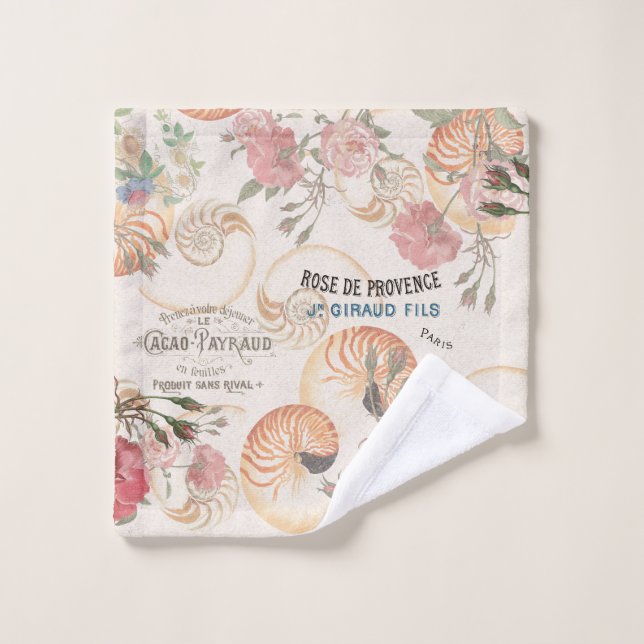 Paño subió Ephemeras francesas del lavado de Shell (Toallita)