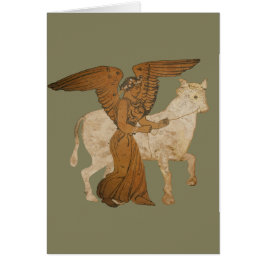 Panoplia - la diosa griega Nike con un toro