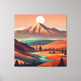 Panorama Boho - Impresión de lienzo estirado (Quad