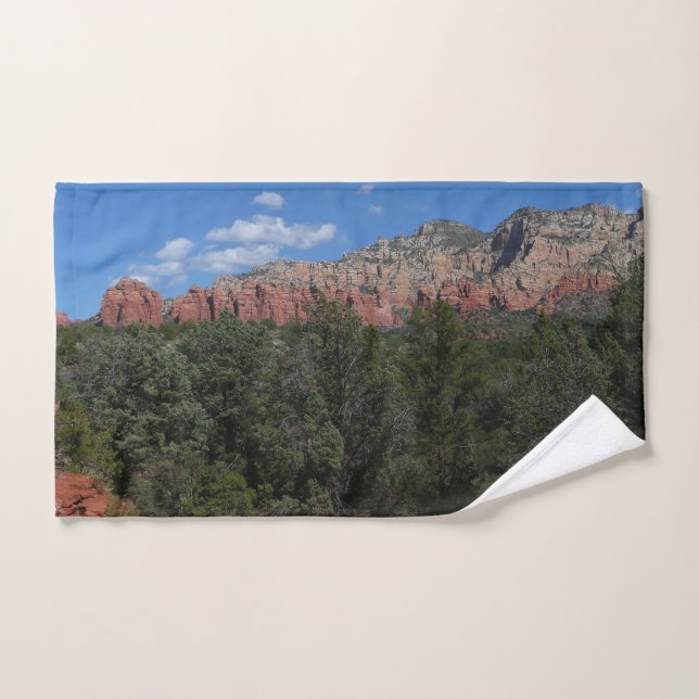 Panorama de rocas rojas en Sedona Arizona (Toalla de mano)