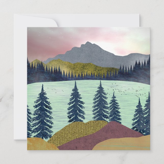 Panorama del Lago del cielo rojo (Anverso)