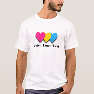 Pansexualidad orgullo corazones camiseta