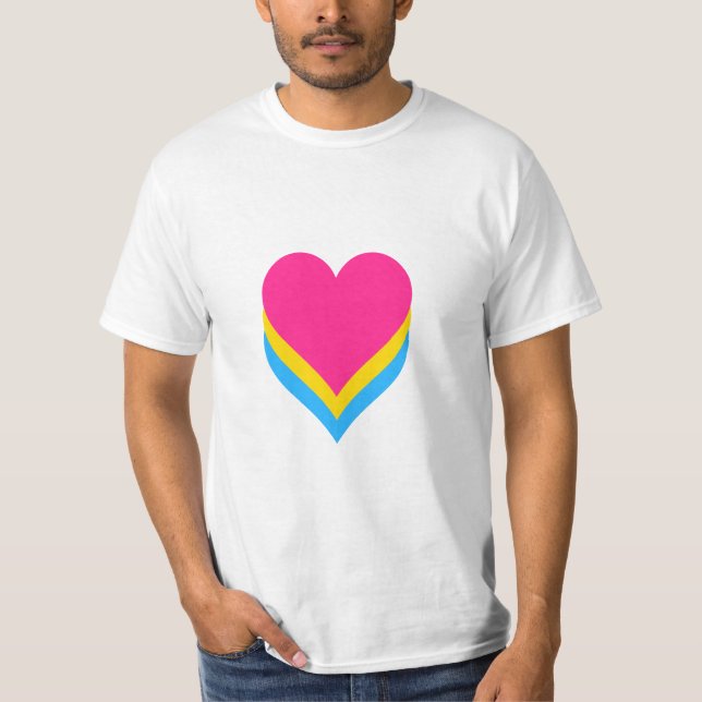 Pansexualidad orgullo corazones camiseta (Anverso)