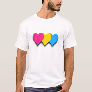 Pansexualidad orgullo corazones camiseta