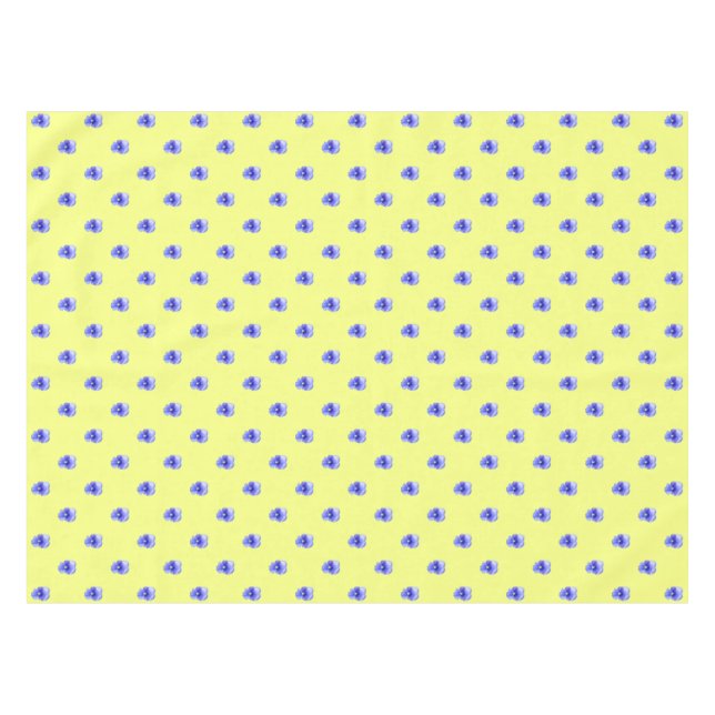 Pansia azul en amarillo - mantel (Frente (Horizontal))