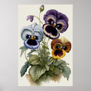Pansies Arte de Flor de Pensamiento Impresión de P