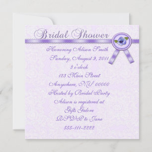 Pansies Bridal Shower Invitación