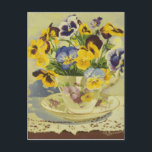 Pansies de 1187 en postal de enseñanza superior<br><div class="desc">De una pintura acrílica original de Ruth Garrison</div>