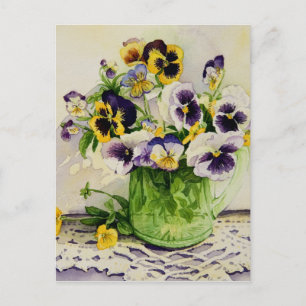 Pansies de 1794 con tarjeta de cocina de cristal v