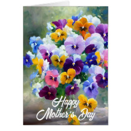 Pansies Feliz Día de la Madre Tarjeta de felicitac