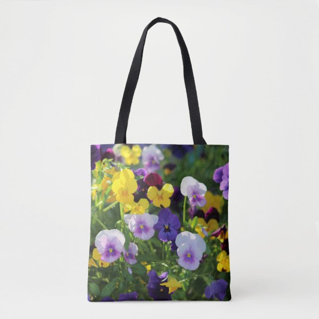 Pansies Tote bolsa (Anverso)