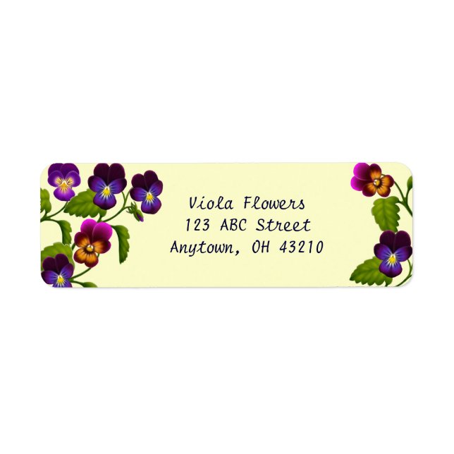 Pansies y etiquetas de Personalizable violas (Frente)