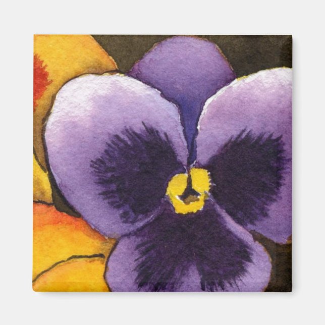 "Pansy #1" Imán Floral (Frente)