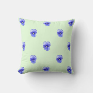 Pansy azul en la menta - Cojín decorativo