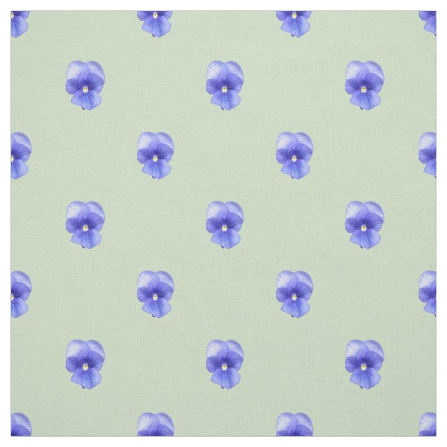 Pansy azul en la menta - Tela (Retal)