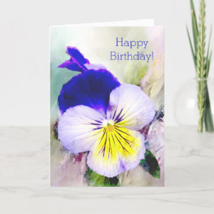 Pansy en la tarjeta de felicitación de cumpleaños