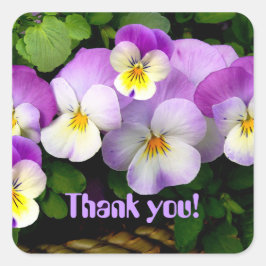 PANSY "¡Gracias!" Pegatinas Cuadradas