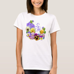 PANSY & OLVIDE-ME-NOT ~ Monograma Camiseta