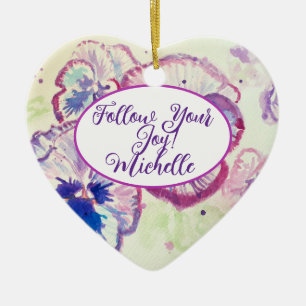 Pansy Pansies acuarela Floral Nombre Decoración