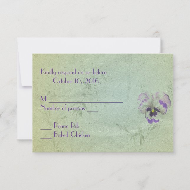 Pansy Wedding RSVP (Anverso)