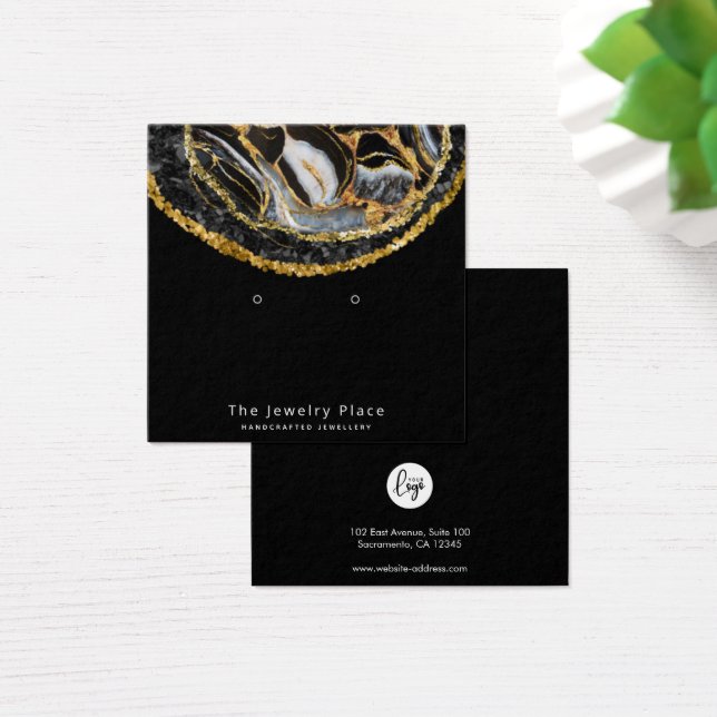 Pantalla Black Marble Stud Earrings (Escritorio)