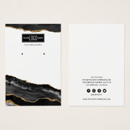 Pantalla de anclaje de Black & Gold Agate Stud