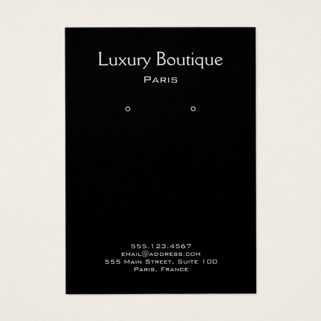 Pantalla de anclaje de joyas negras minima (Frente)