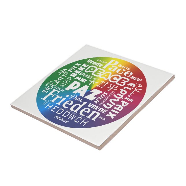 Pantalla de azulejos cerámicos Peace Paz Pax multi (Lado)