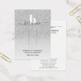 Pantalla de clip monograma de Purpurina plateado d