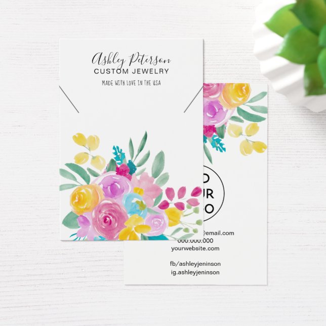 Pantalla de collar de joyas de acuarela floral de  (Escritorio)