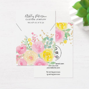 Pantalla de collar de joyas de color rosa Floral