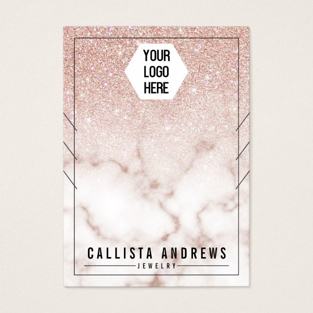 Pantalla de collar de mármol Purpurina de oro Rosa (Frente)