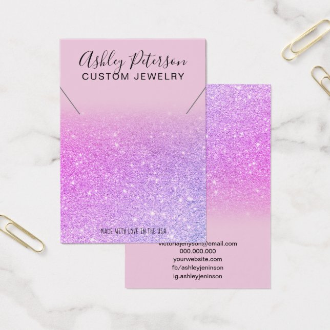 Pantalla de collar de moda purpurina rosa (Oficina)