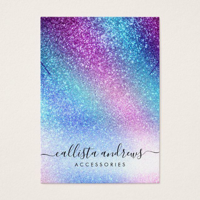 Pantalla de collar Purpurina de la galaxia azul pú (Frente)