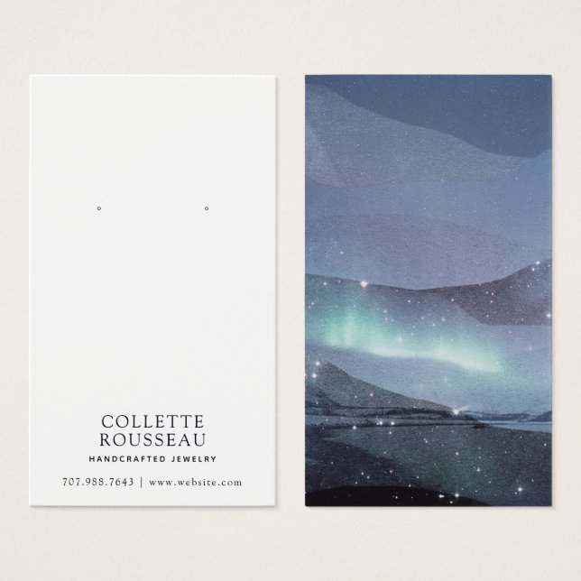 Pantalla de joyas de amarre azul abstracto (Anverso y reverso)