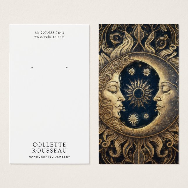 Pantalla de joyería de luna de sol celestial (Anverso y reverso)