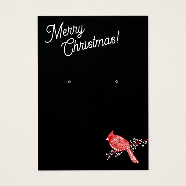 Pantalla de joyería del cardenal de navidades Earr (Frente)