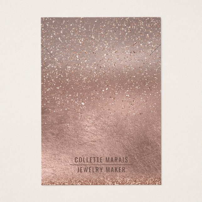 Pantalla de joyería Rosa Purpurina de oro Resumen (Frente)