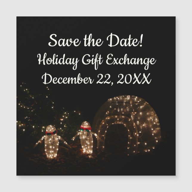 Pantalla de luz de feriado de pingüinos (Anverso)