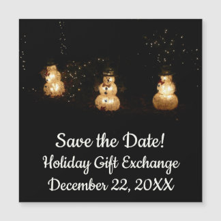 Pantalla de luz navideña de Snowman Save the Date