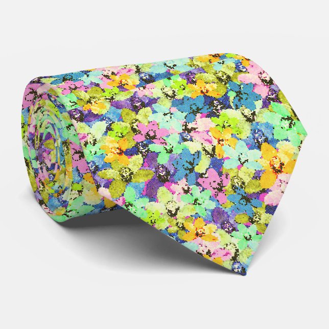 Pantalla de orquídeas mosaicas, corbata de cuello (Enrollado)