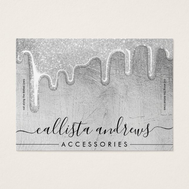 Pantalla de pulsera de Purpurina grueso Glam Silve (Frente)