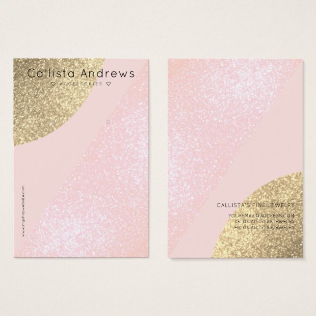 Pantalla Geo Heart Earrings Purpurina Rubor Pink G (Anverso y reverso)